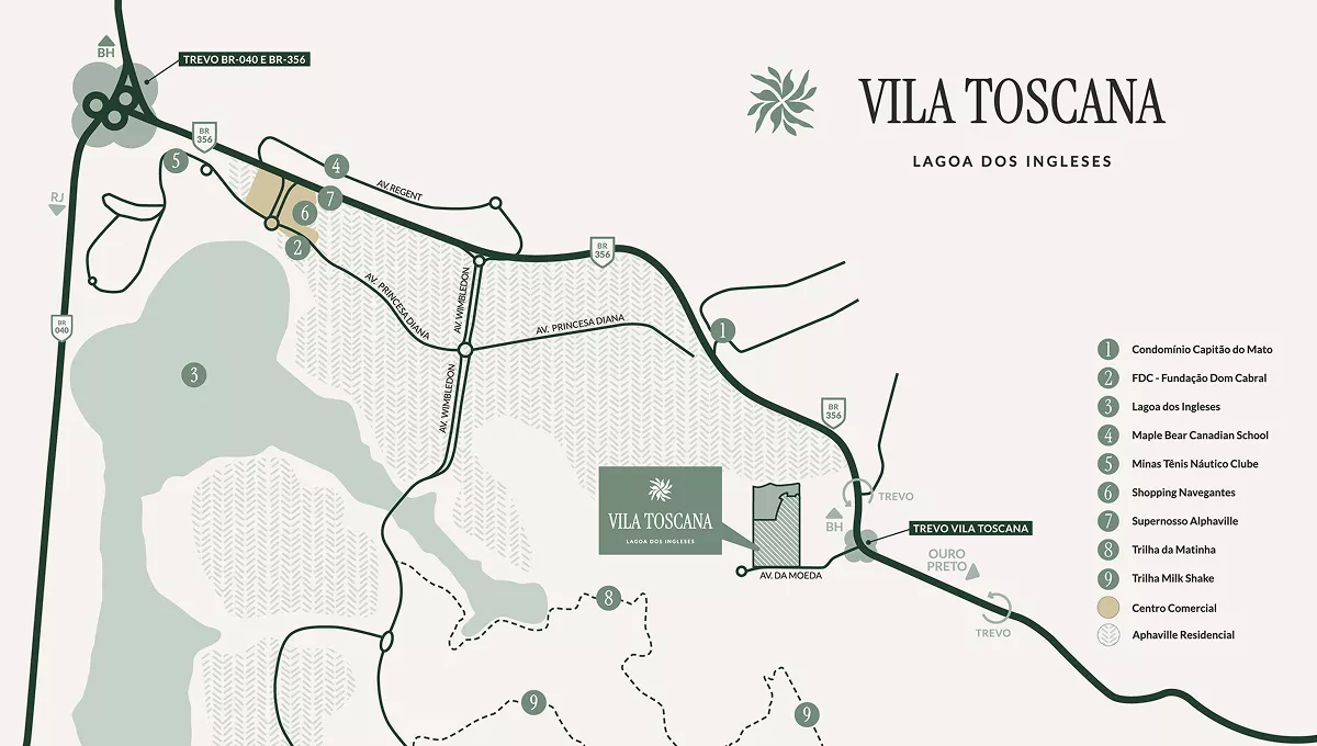 Mapa de implantação do Vila Toscana